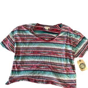 Obey clothing women’s t shirt boxy for , high low crop